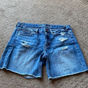 American Eagle midi denim shorts.
